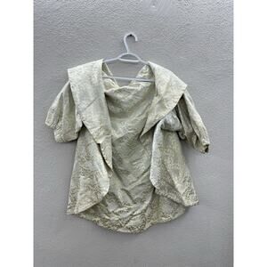 Unbranded Womens Cardigan Size Unknown Open Front Short Sleeve Gold Floral VTG